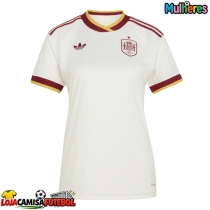 Camisa de Futebol Espanha Equipamento Secundário Mulheres Mundo 2026 Manga Curta